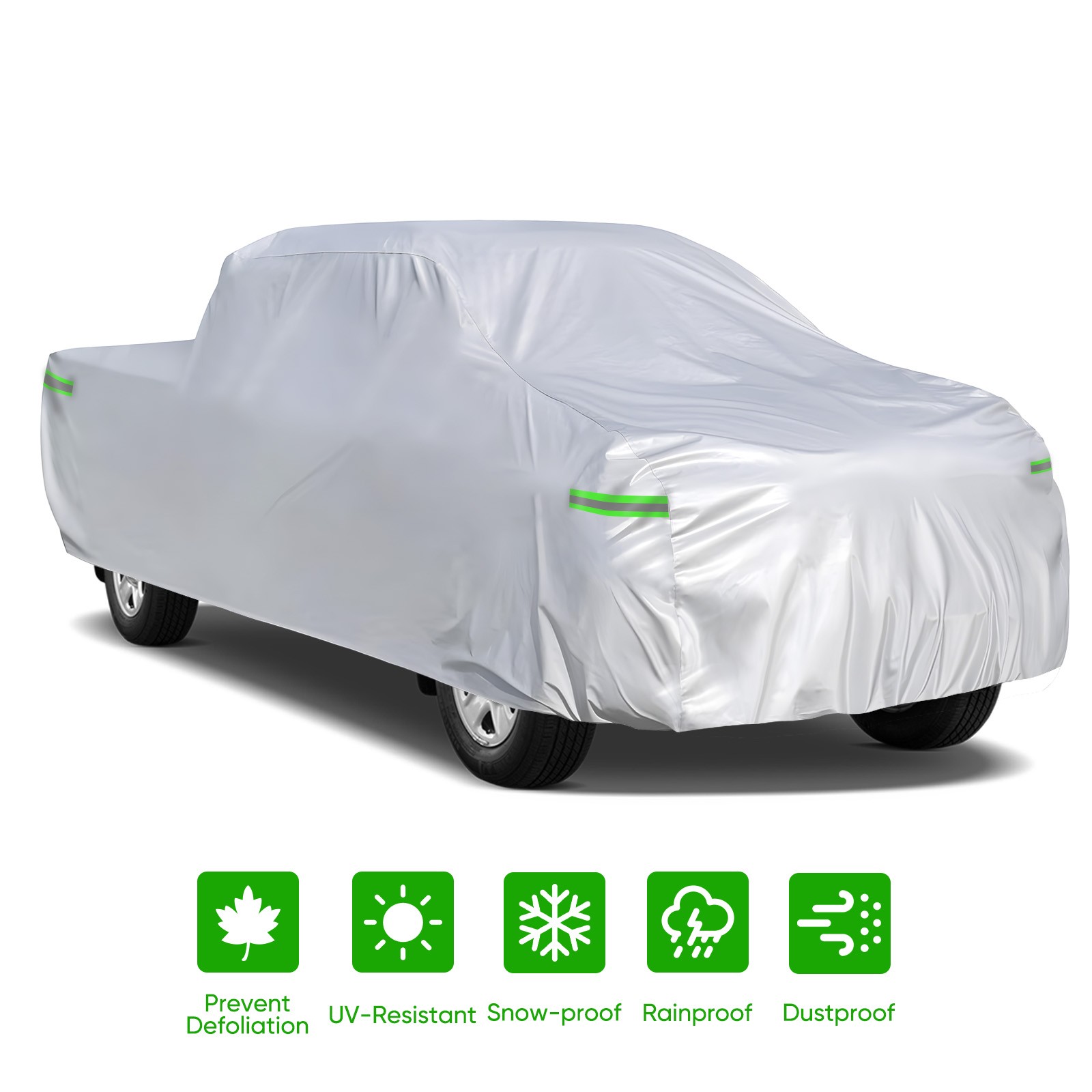 Full Pickup Truck Cover XL 264 inch Breathable Waterproof Sun UV Heat Resistant