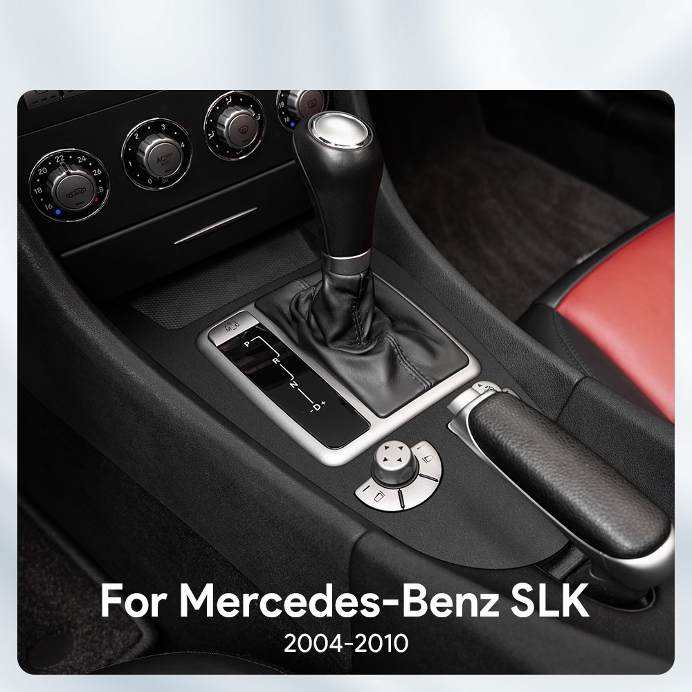 For Mercedes-Benz SLK 2004-2010 Center Console Shift Frame Black Suede Trim