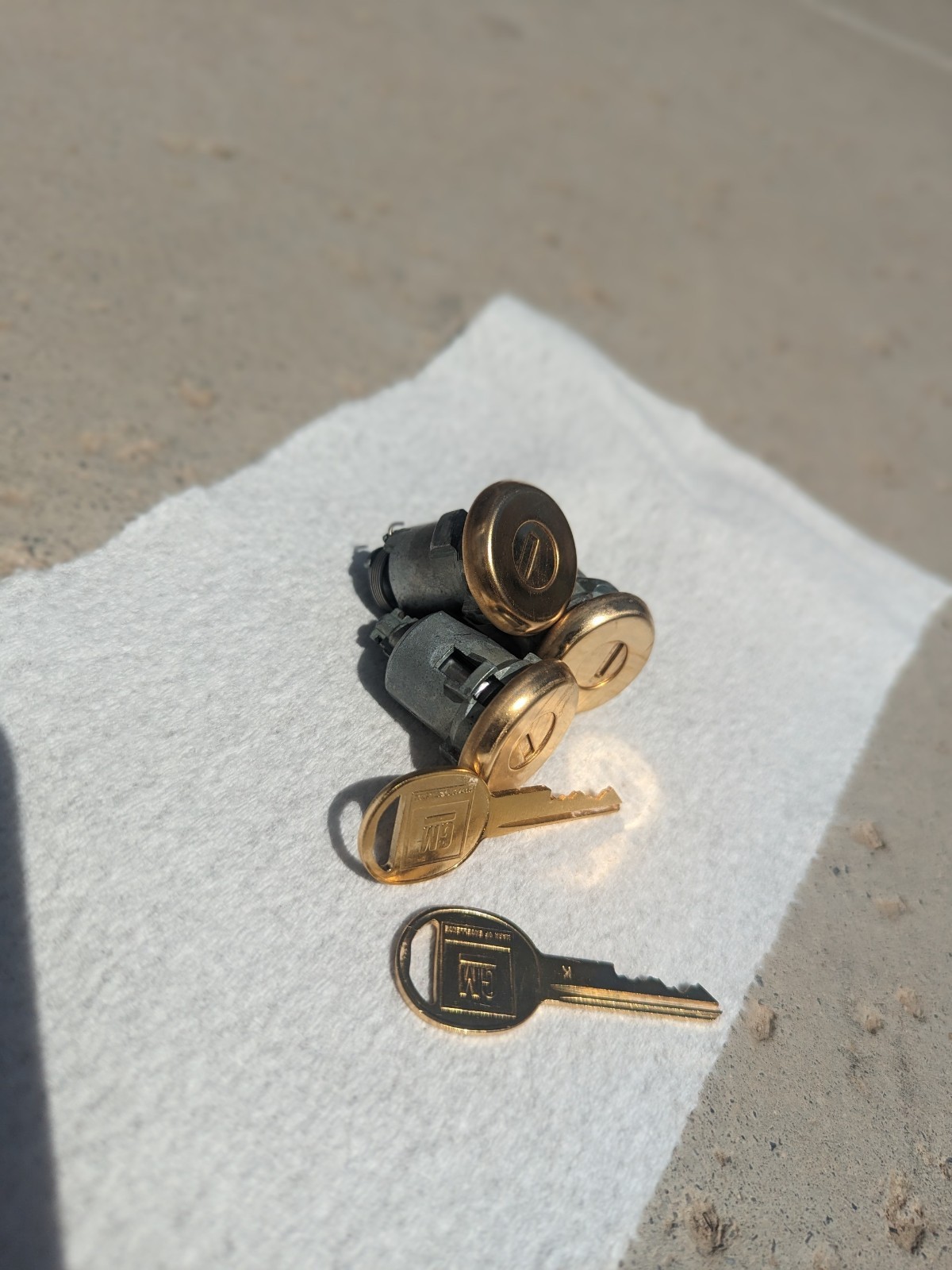 1977-1990 Box Caprice 24k Gold Plated Door & Trunk Lock Cylinder Kit GM 