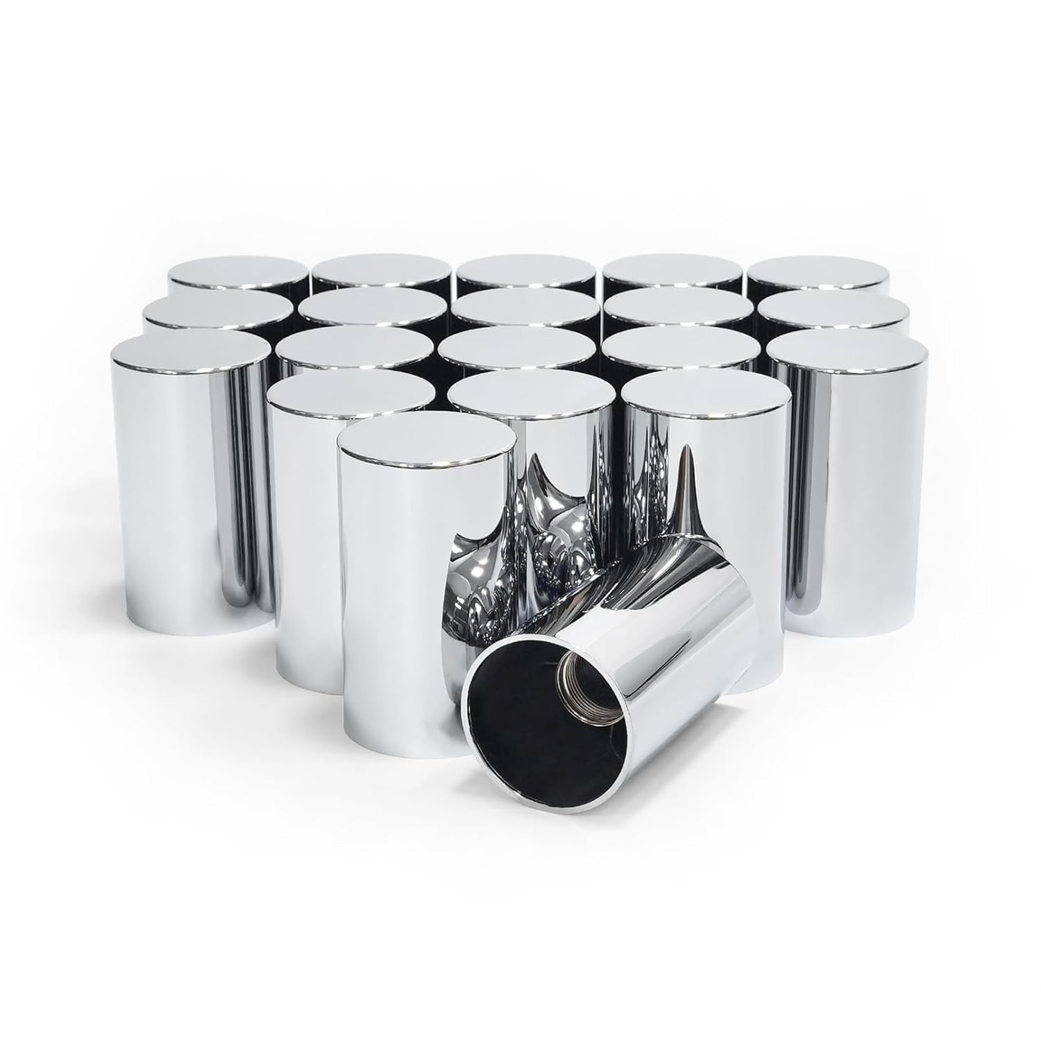 33mm Chrome ABS Cylindrical Screw-on Lug Nut Covers for Semi Truck 20&60 pcs 33mm Chrome ABS Cylindrical Screw-on Lug Nut Covers for Semi Truck 20&60 pcs