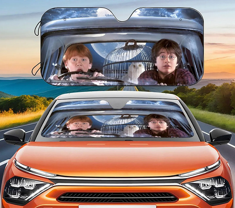 Harry Potter Funny Driving Print Auto Sun Shade