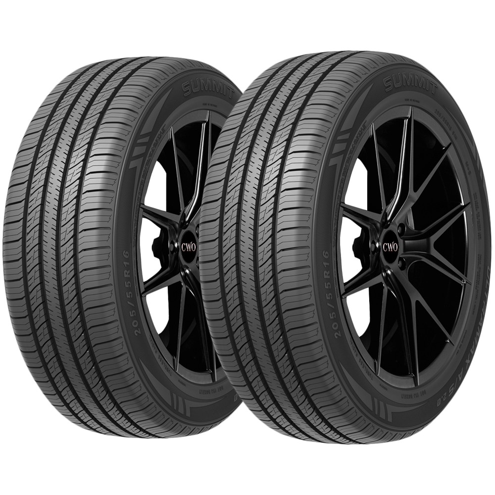 (QTY 2) 175/55R15 Summit Ultra Max AS 2.0 77H SL Black Wall Tires