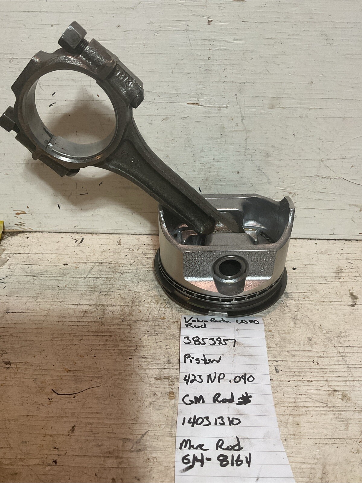 Volvo Penta 3853957 GM 14031310 Merc 614-8164t Rod 423np.040 Piston M-top Used Volvo Penta 3853957 GM 14031310 Merc 614-8164t Rod 423np.040 Piston M-top Used