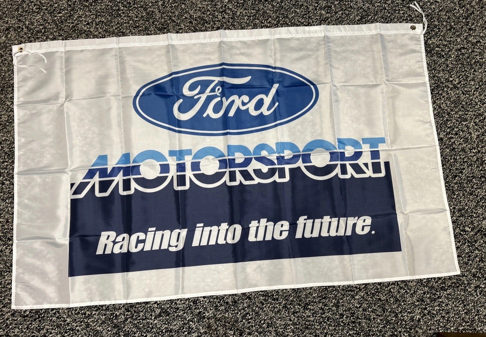 Ford Motorsport Racing Into The Future Banner - Blue/White Ford Motorsport Racing Into The Future Banner - Blue/White