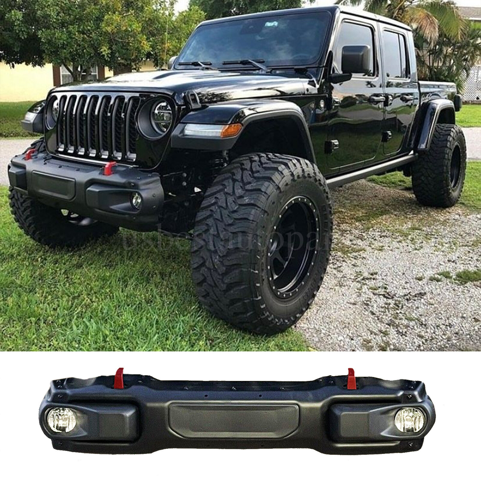 Steel Front Bumper Fit For 2018 2019 2020 2021 2023+ Jeep Wrangler Gladiator JT