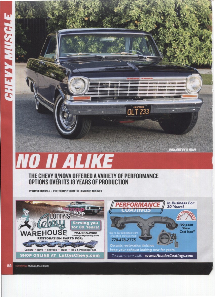1962 - 1975 CHEVROLET CHEVY II NOVA HISTORY 6 PG ARTICLE CHEVY MUSCLE 1962 - 1975 CHEVROLET CHEVY II NOVA HISTORY 6 PG ARTICLE CHEVY MUSCLE