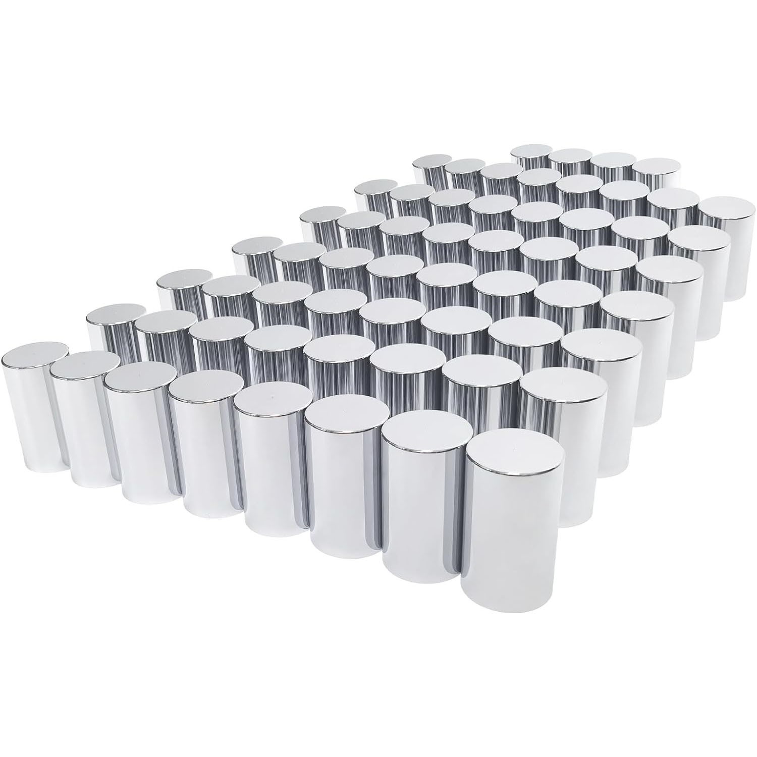 33mm x 4in Chrome Plastic Cylinder Lug Nut Covers Thread on for Semi Truck 60PCS 33mm x 4in Chrome Plastic Cylinder Lug Nut Covers Thread on for Semi Truck 60PCS