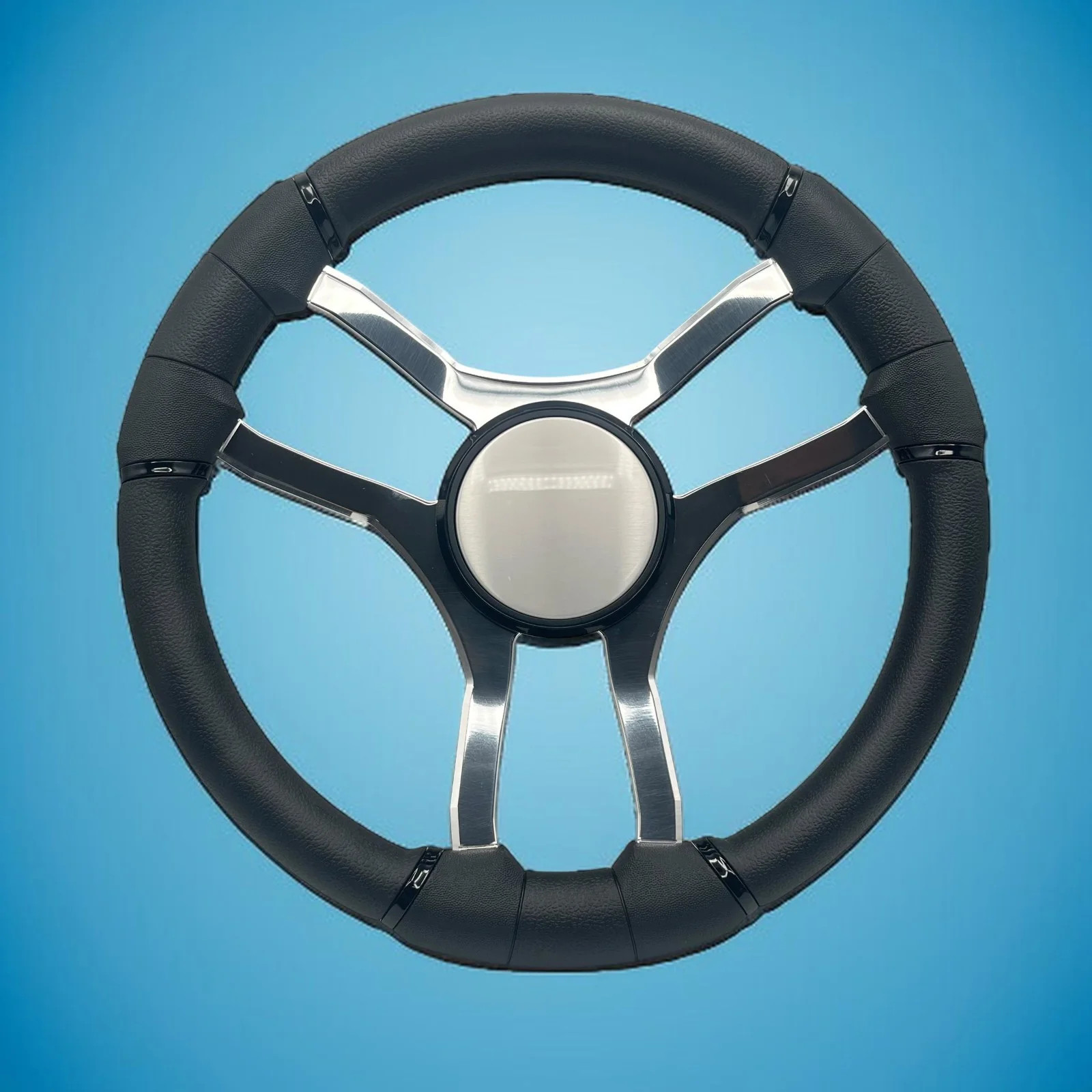 Malera Boat Steering Wheel Chrome Spokes | Plain Malera Boat Steering Wheel Chrome Spokes | Plain