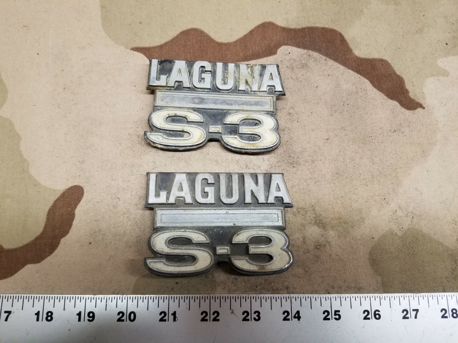 (2) 1973-1976 Chevy Chevrolet Laguna S3 S-3 Emblem Vintage OEM Original 
