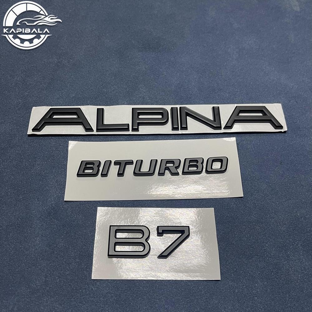 Matte Black For Alpina B7 Biturbo Car Trunk Emblem Badge Sticker Replace 1 Set