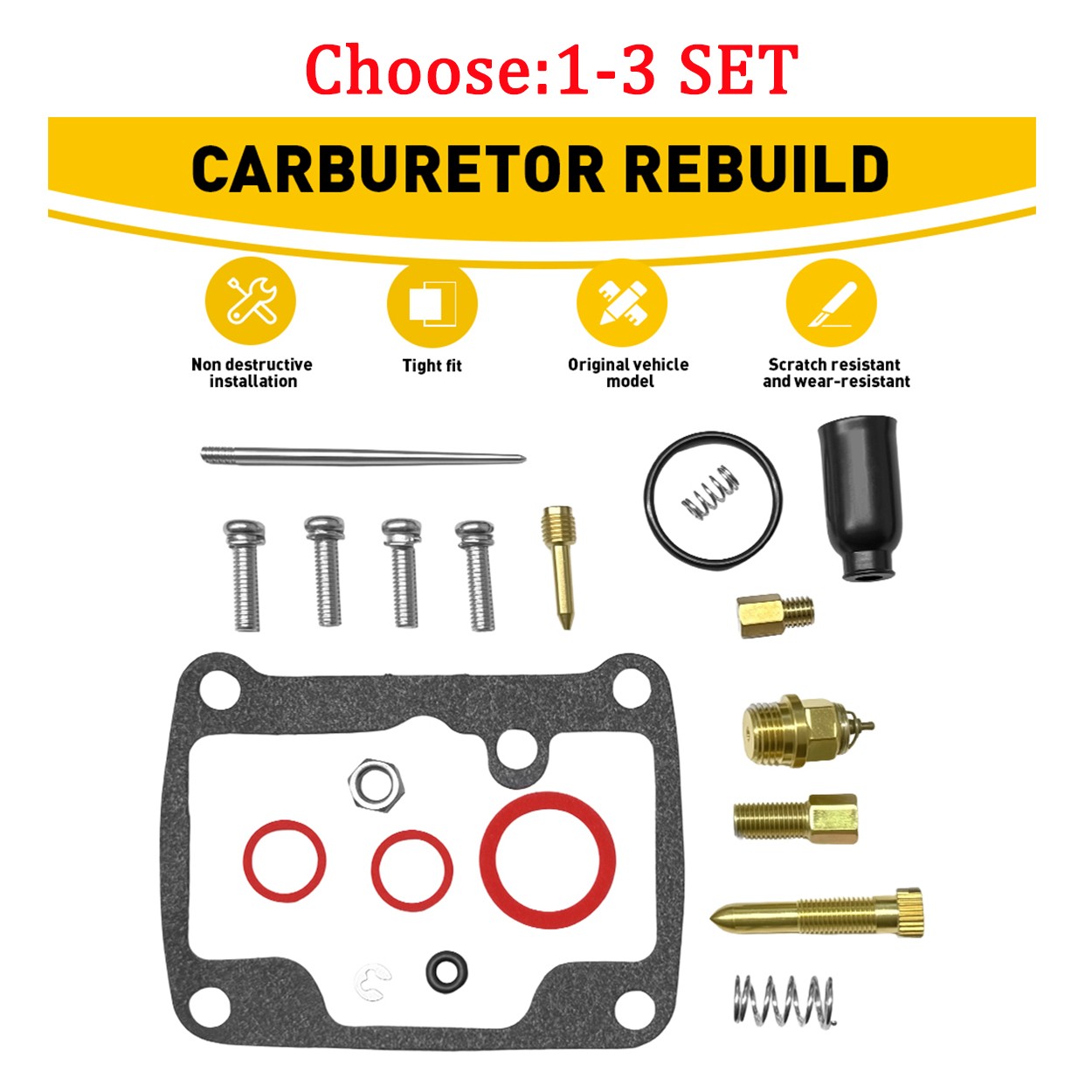 Metal Carburetor Carb Rebuild Kit Repair For Mikuni VM32 VM34 Carburetor 1-3X