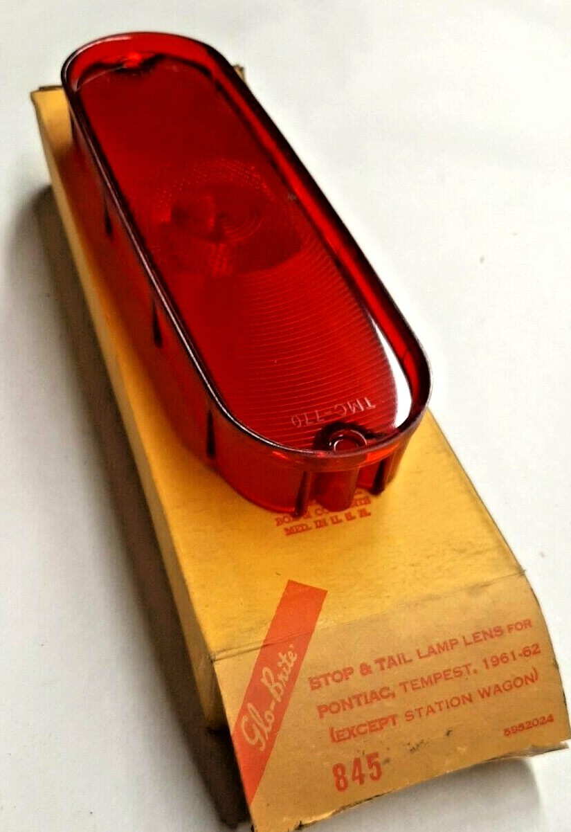 1961-62 Pontiac Tempest exc. wagon Stop/Tail lamp lens *PAIR* repl. GM#: 5952024