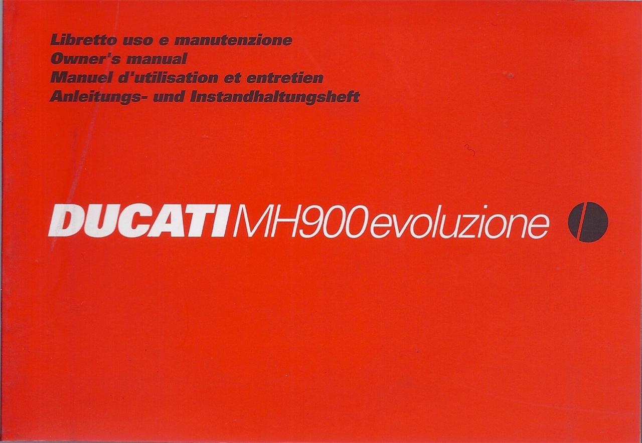 2001 Ducati MH900 evoluzione 91370701D NOS 67 page owners manual mint condition