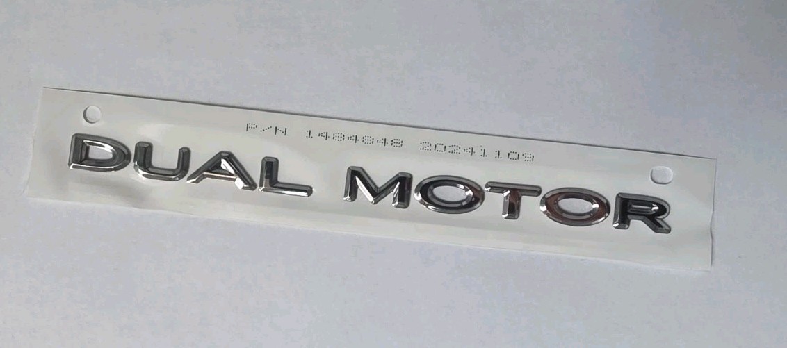 Tesla Dual Motor Badge 1484848-00-B OEM Chrome Tesla Dual Motor Badge 1484848-00-B OEM Chrome