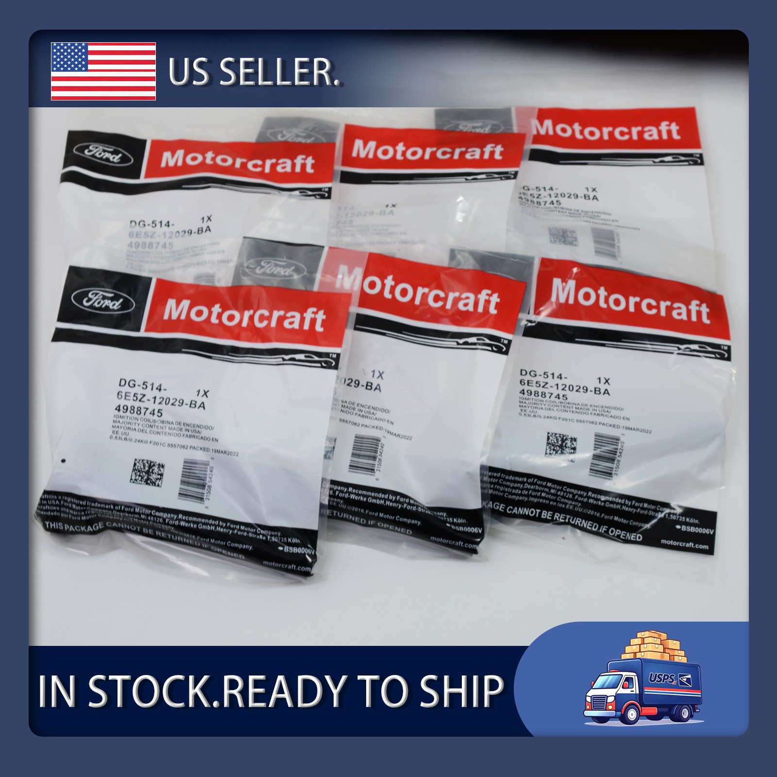 OEM FORD MOTORCRAFT Fusion Mercury Lincoln IGNITION COIL  6E5Z-12029-BA DG514
