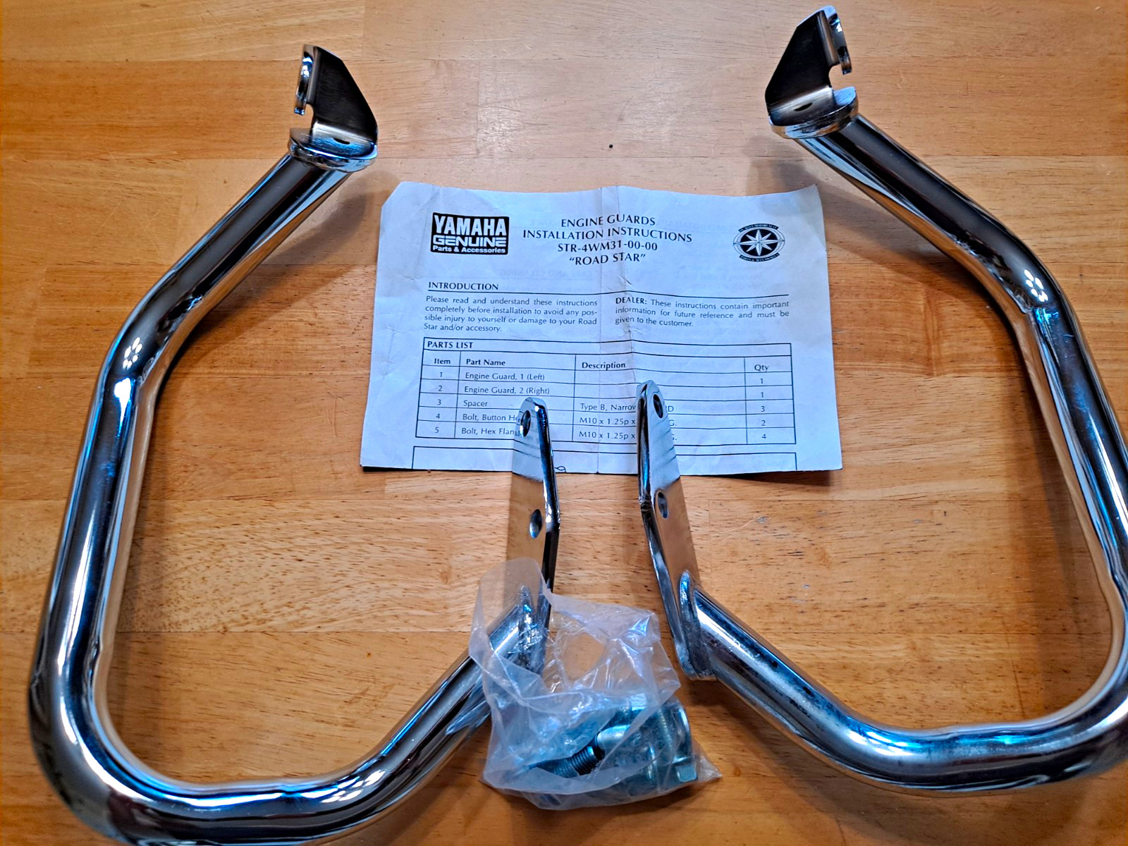 99 & Up Yamaha Road Star Xv1600 & Xv1700 Chrome Engine Guards Str-4wm31-00-00 99 & Up Yamaha Road Star Xv1600 & Xv1700 Chrome Engine Guards Str-4wm31-00-00