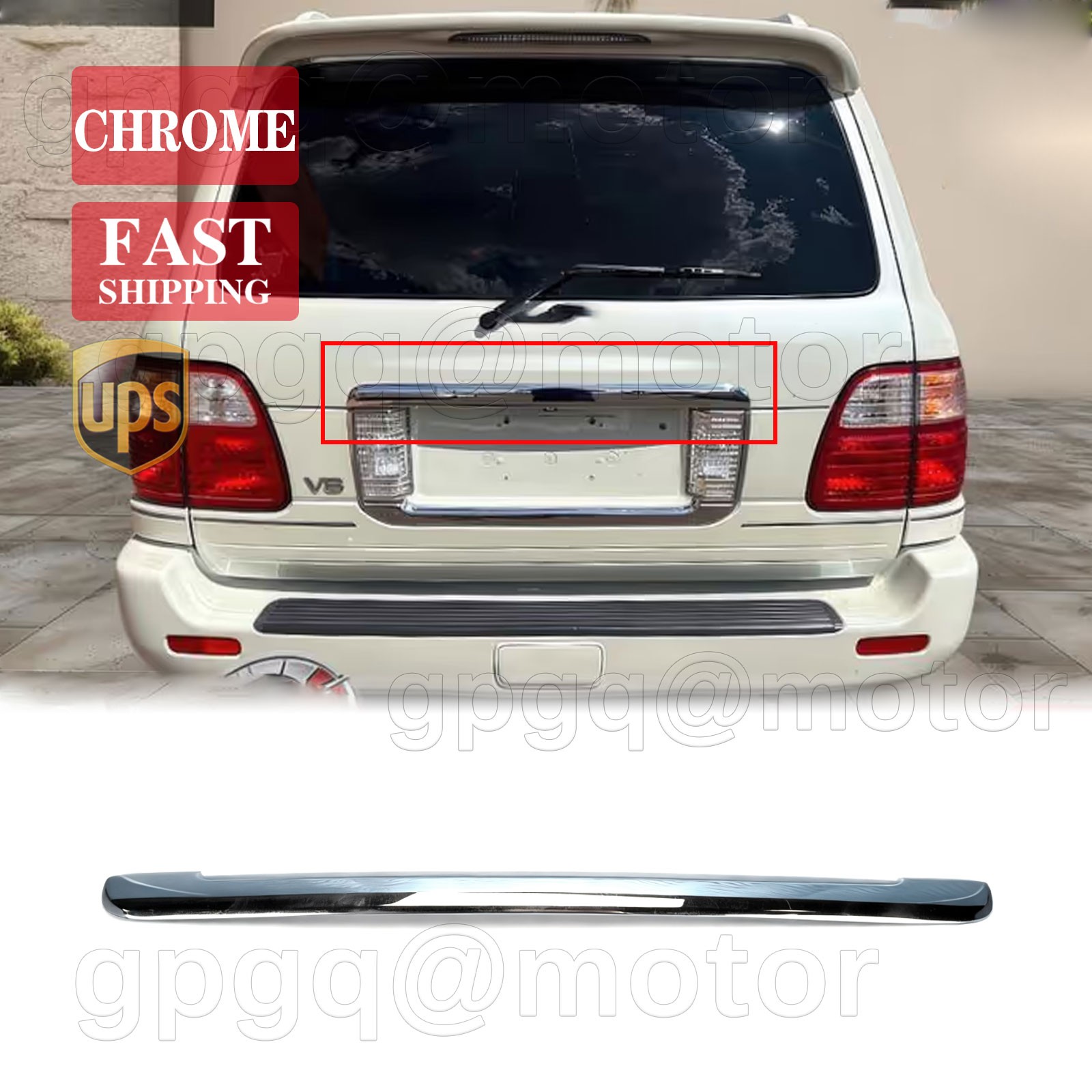 For Toyota Land Cruiser Lexus LX470 2003-2007 Back Door Garnish Trim 76812-60030