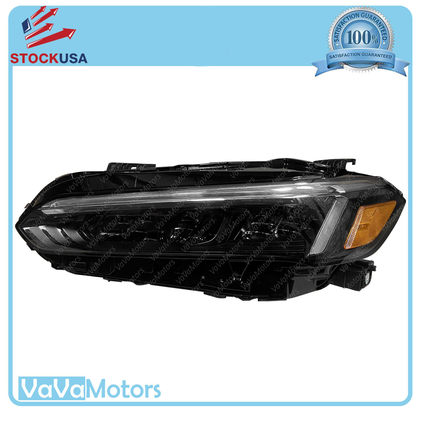 Fits 2022 2023 2024 Honda Civic Sport Touring LED Headlight Left Driver Black 
