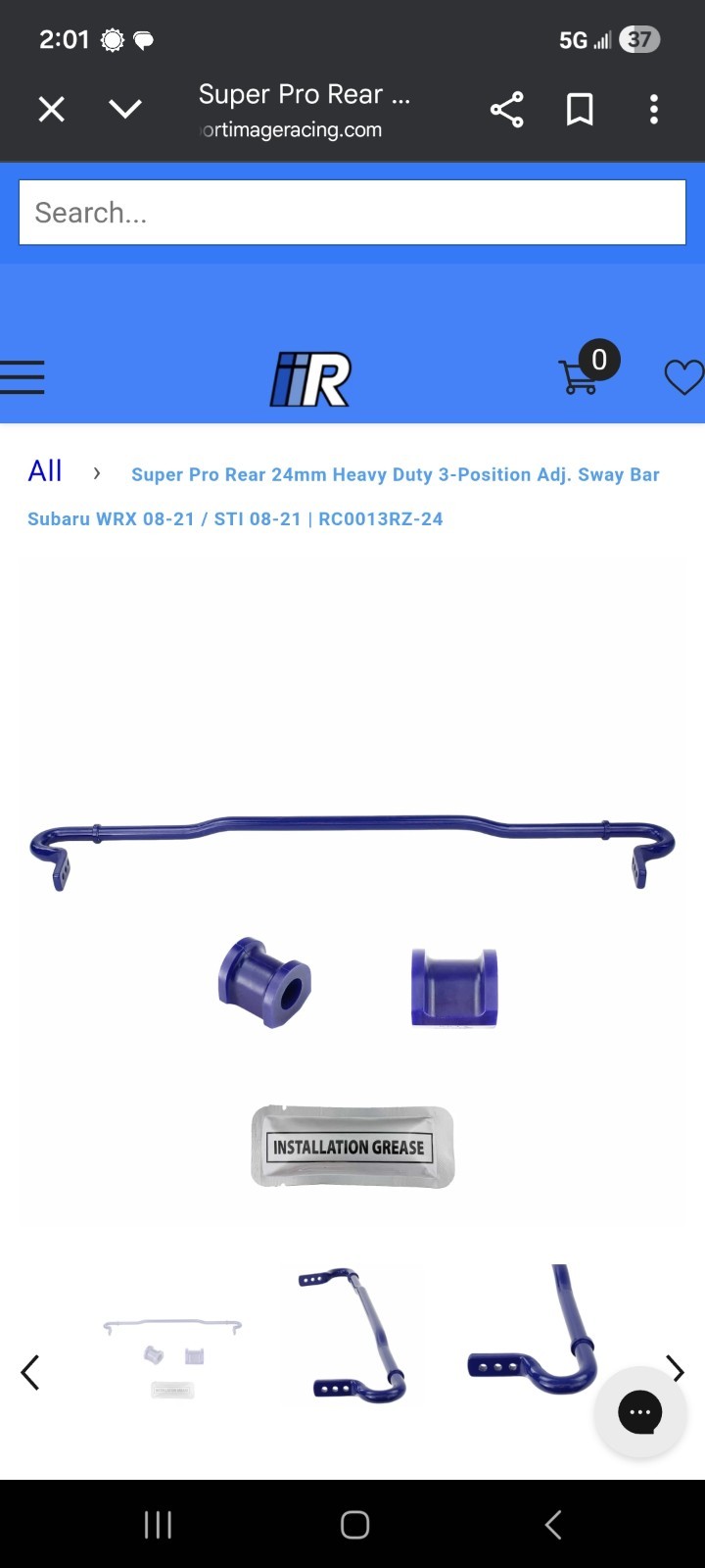 Cusco Rear 24mm Sway Bar Subaru WRX Sti 2015