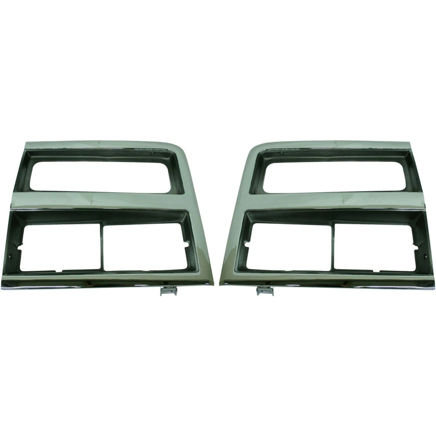 For 1987-1991 Chrome/Silver Fits Chevy Truck Headlight Trim Bezels Set of 2
