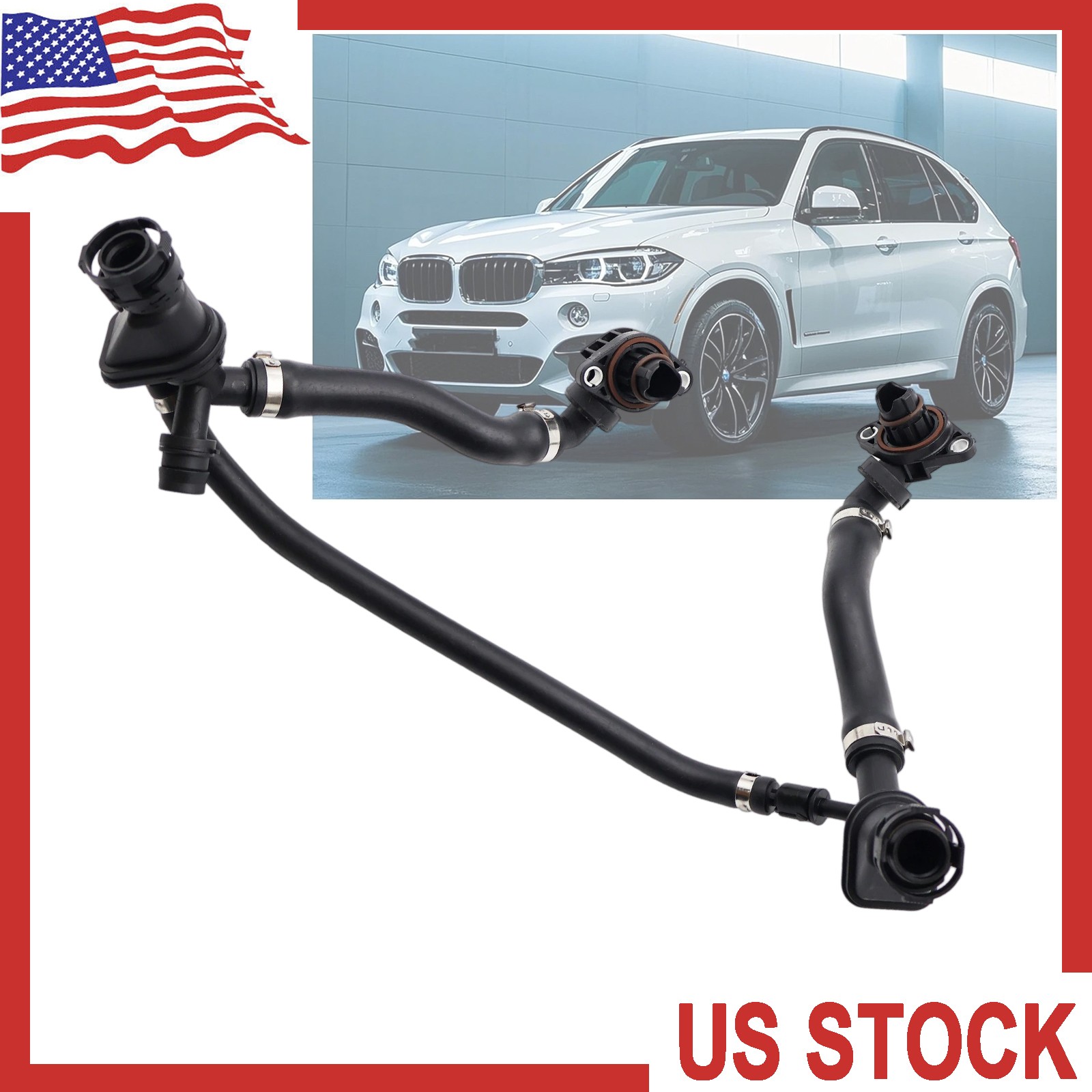 For 2014-2019 BMW X5 X6 xDrive50i 4.4L New Valve Breather Hose 11158647962