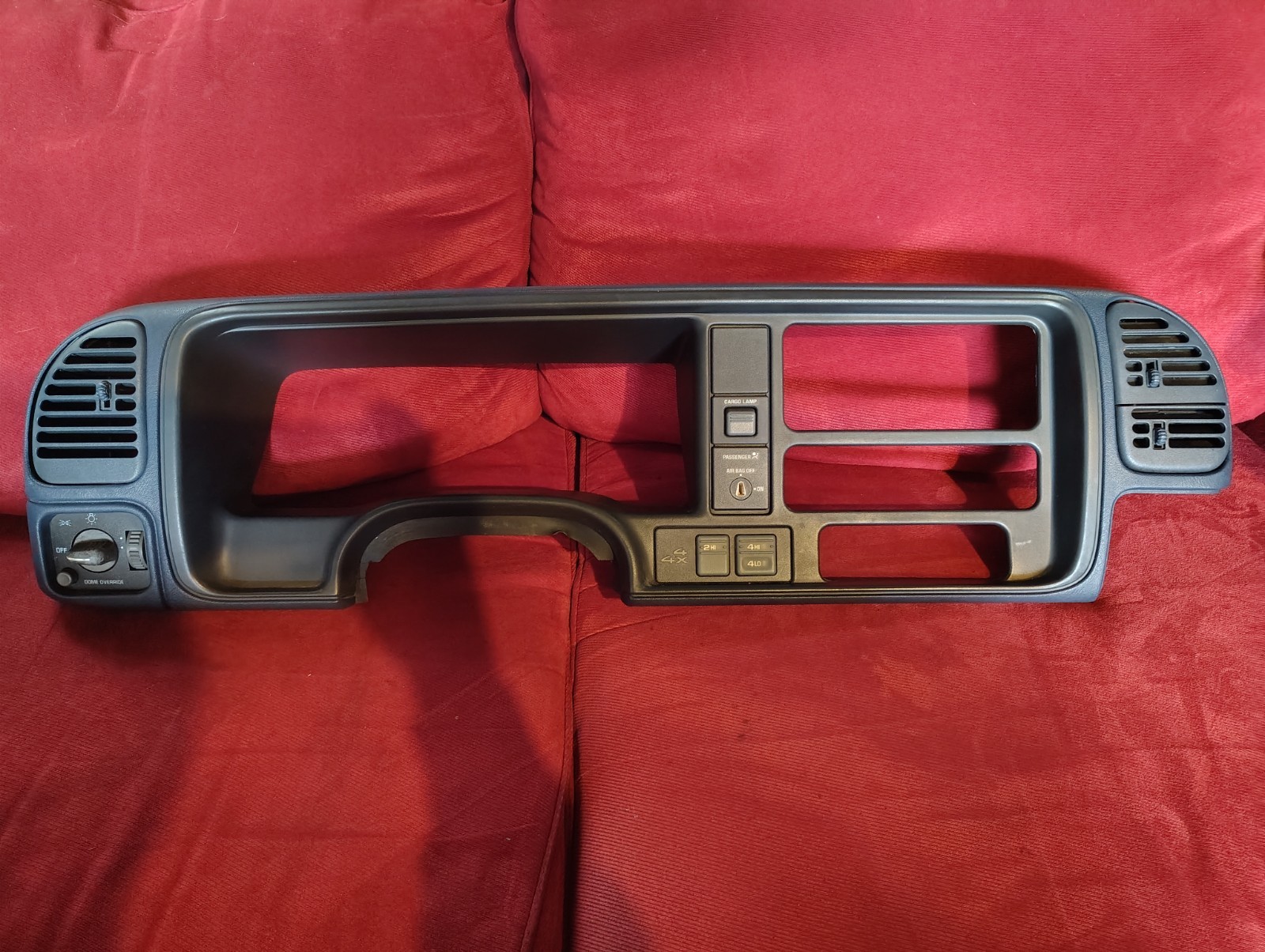 1995-2000 Chevy Silverado GMC C/K Dash Cluster Speedometer Bezel BLUE CLEAN