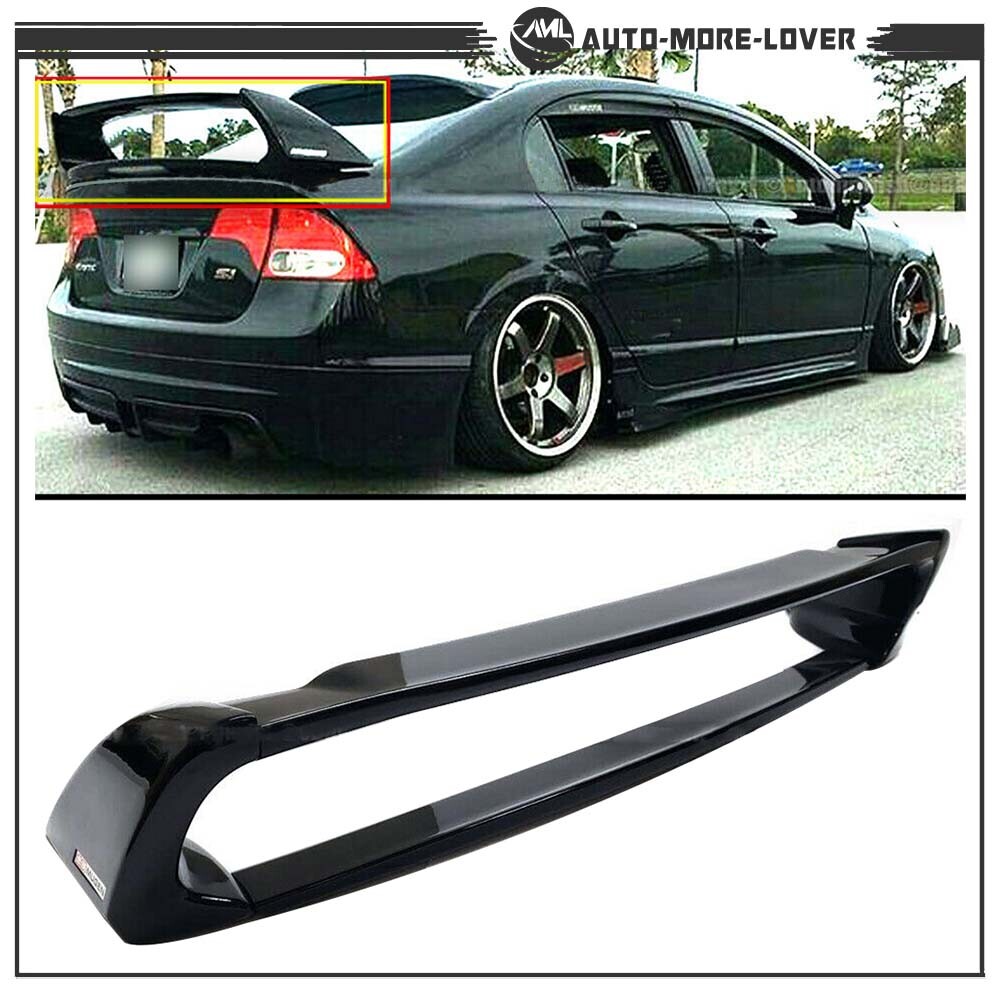 Glossy Black Plastic Trunk Spoiler Wing Fit For Honda Civic 4Dr 2006-2011 Sedan