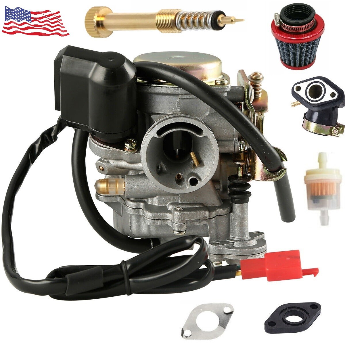 PD18J Carburetor 18mm for GY6 49cc 50cc 80cc 4 Stroke Moped Engine Taotao Kymco