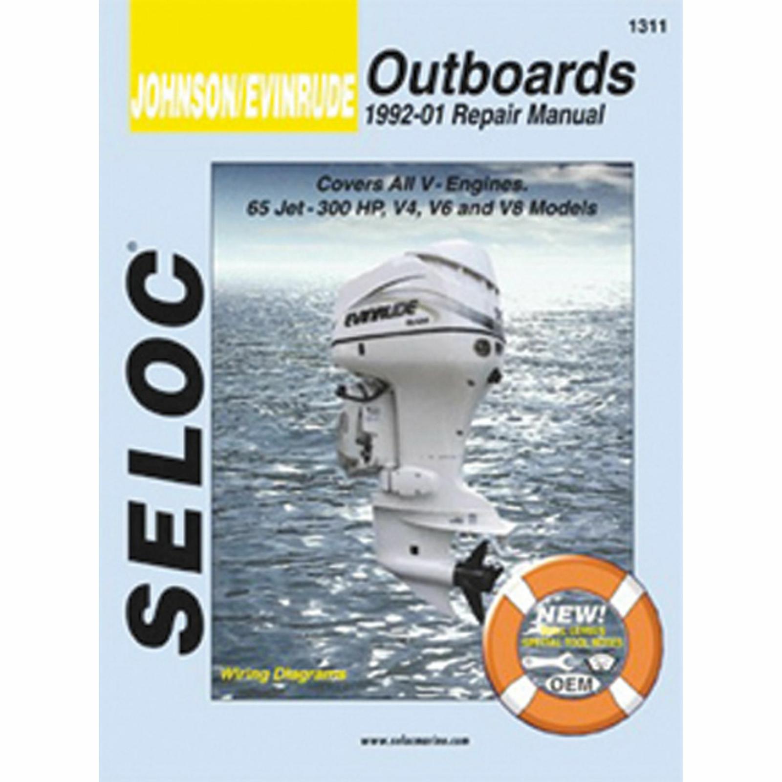 Seloc 18-01311 Marine Manual Johnson/Evinrude 1992-2001 Outboard V4 V6 V8