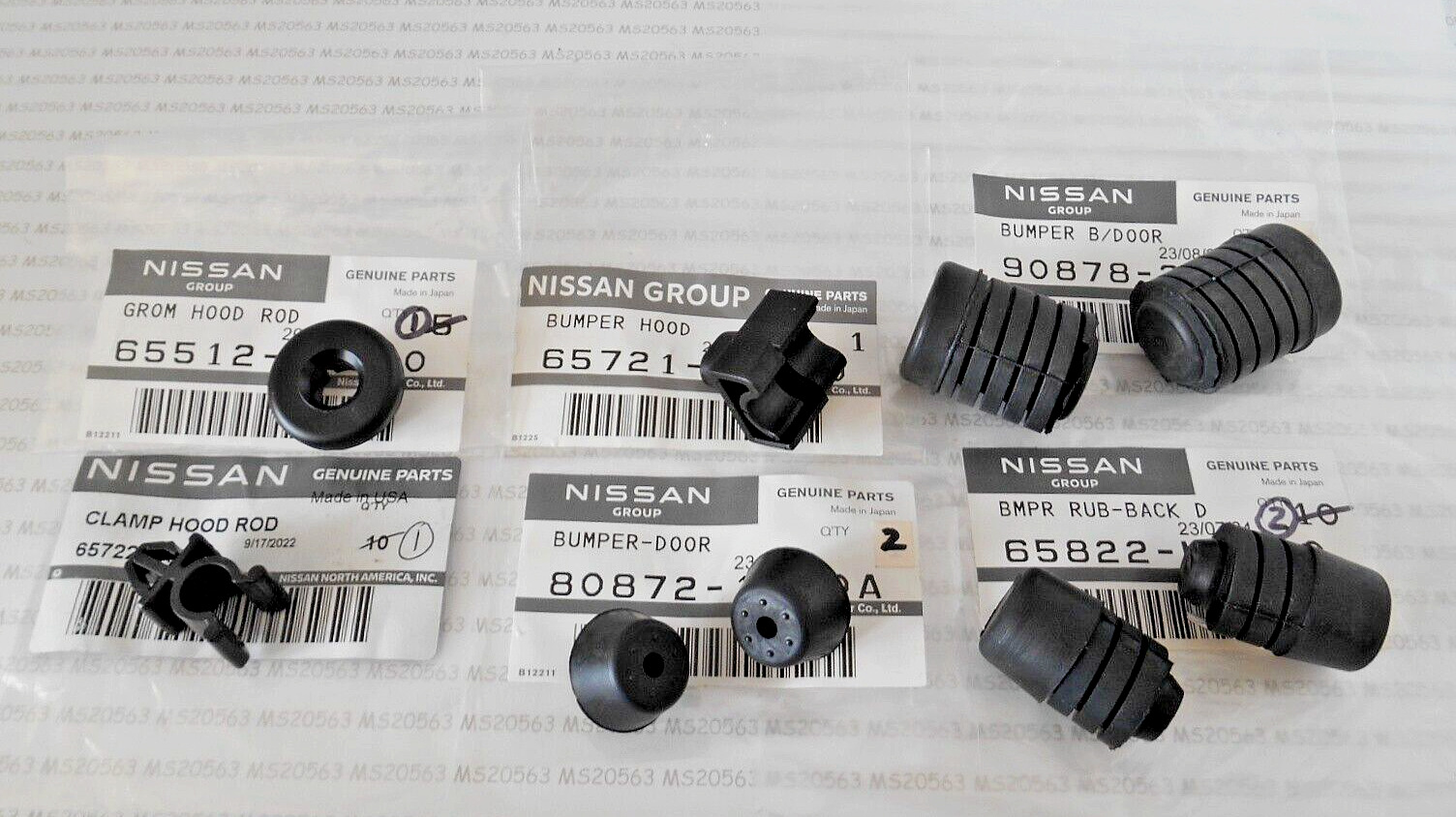 1989-93 Nissan 240SX S13 Genuine Hood Bumper Rubber Rod Support Grommet & Clip