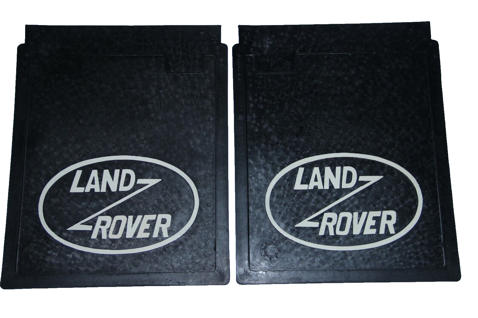 fits Land Rover Defender Rear Mud Flaps Guard Set  (White Logo) Mudflaps