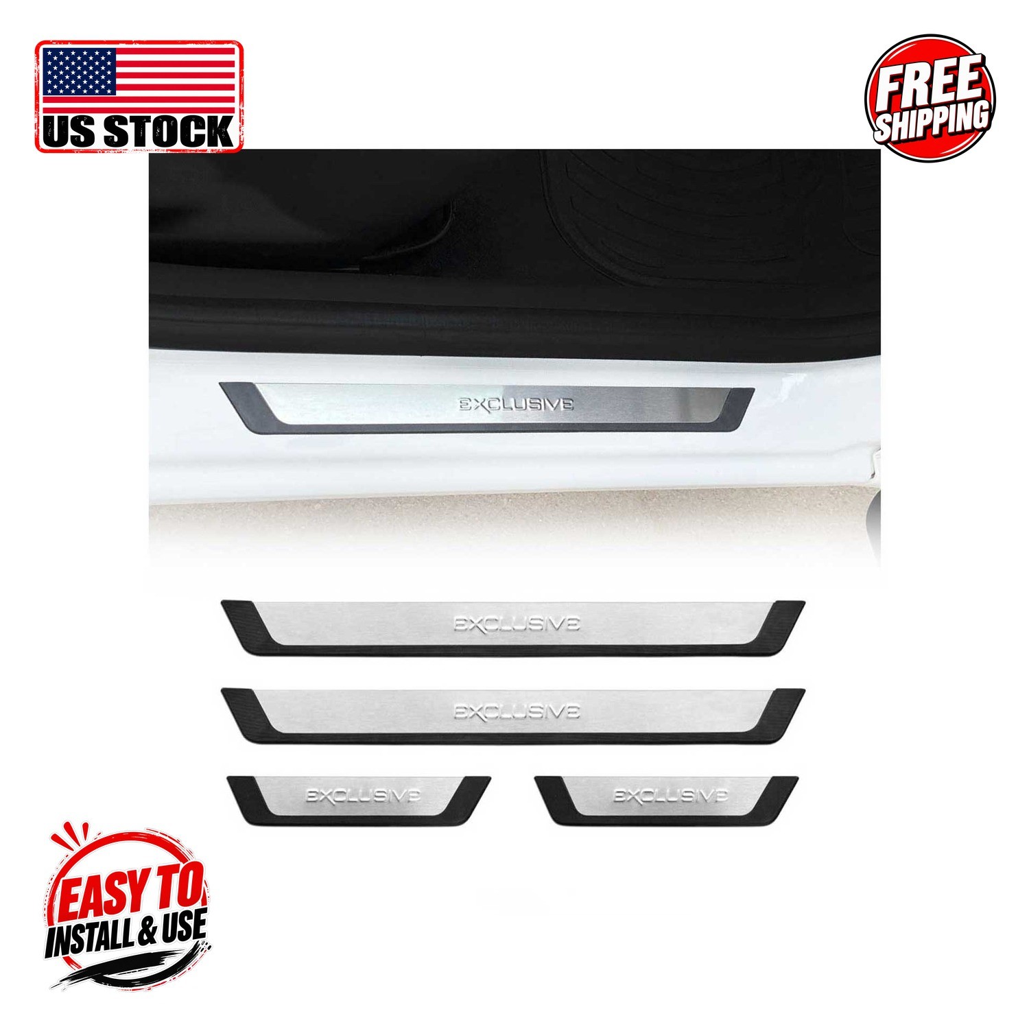 KIA NIRO OPTIMA Door Sill Cover Exclusive S.Steel Gloss Silver 4 Pcs