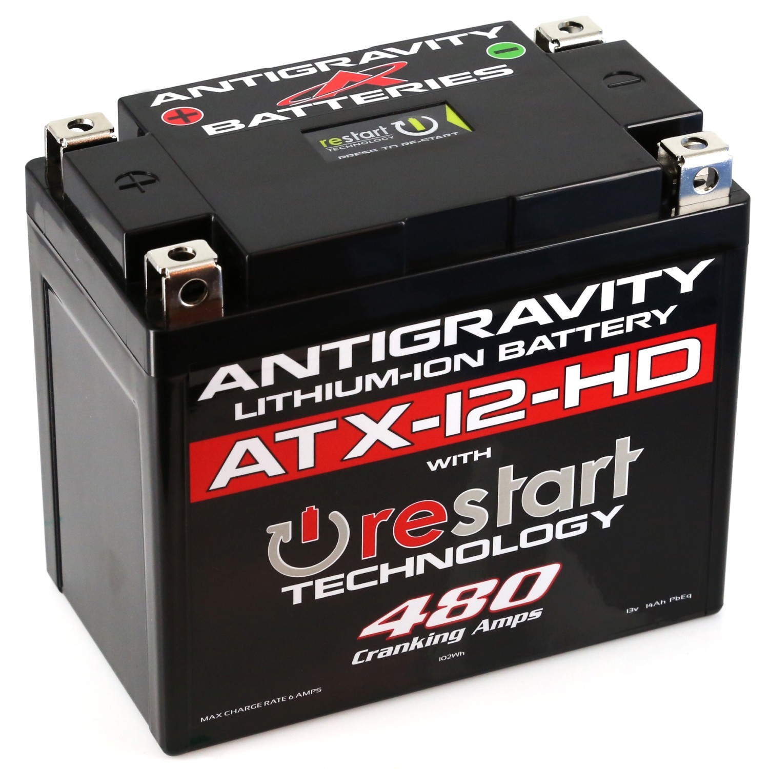 Antigravity ATX-12 RE-START Lithium Battery 480CA 16Ah Motorcycle Powersport
