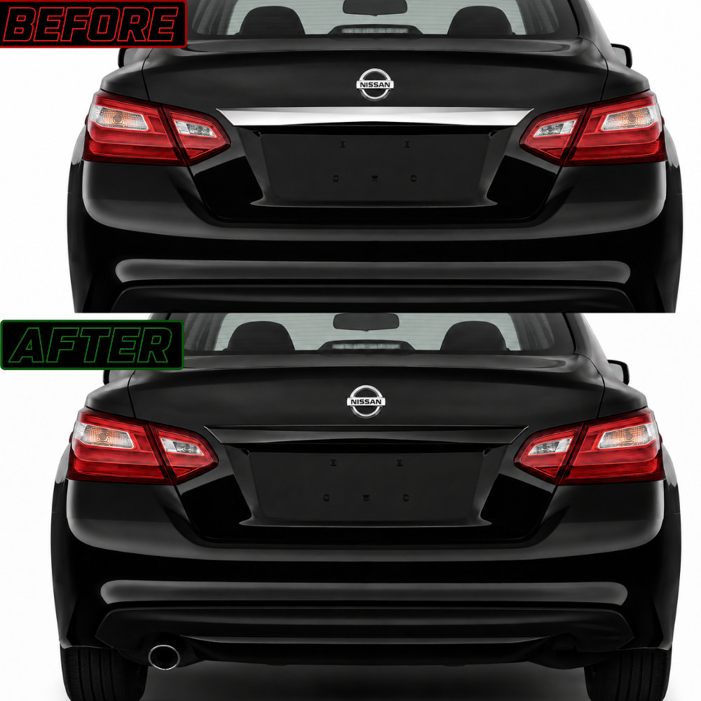 CHROME DELETE BLACKOUT VYNIL OVERLAY FOR 2016-2018 NISSAN ALTIMA TRUNK TRIM