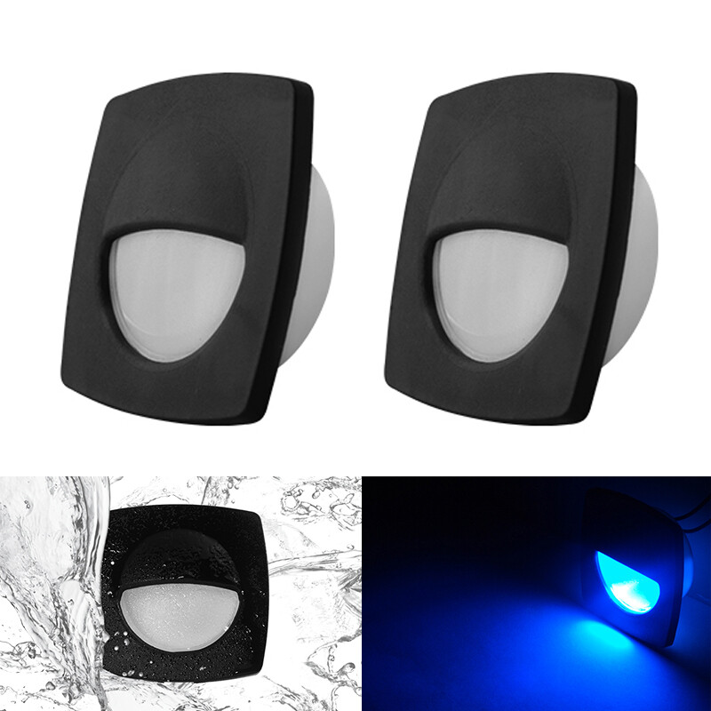 2PCS 12V LED Courtesy Light RV Boat Stairway Companion Lamp Black/White Shell