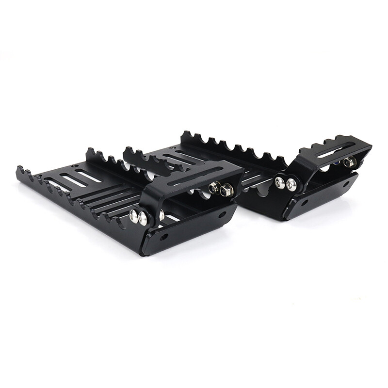 1 Pair Aluminum ATV Foot Pegs Pedal Footrest Plates Fit For Yamaha Grizzly Black