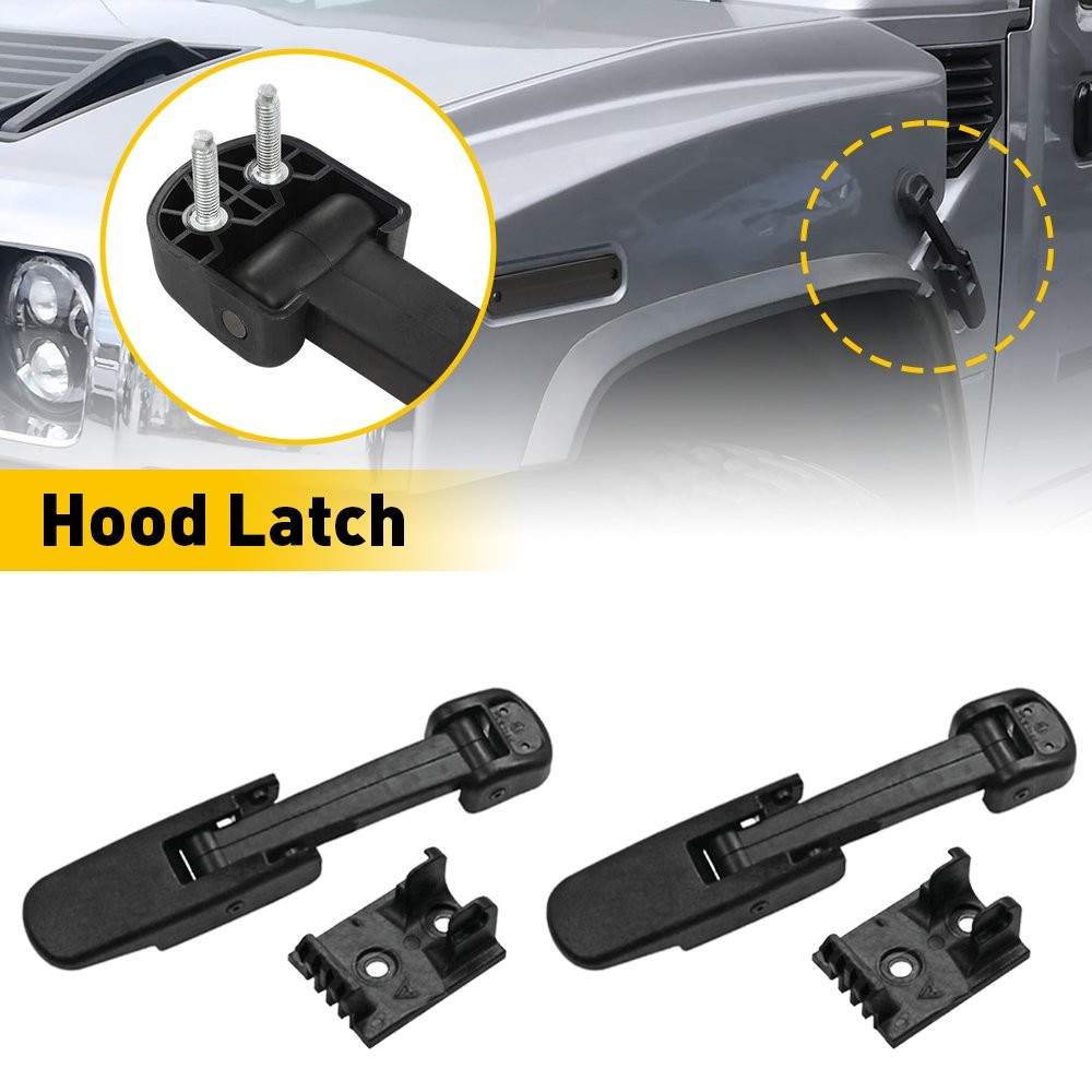 For 2003-2008 GMC C6500 Topkick Hummer H2 2PCS Black Hood Latch 15097841 US For 2003-2008 GMC C6500 Topkick Hummer H2 2PCS Black Hood Latch 15097841 US