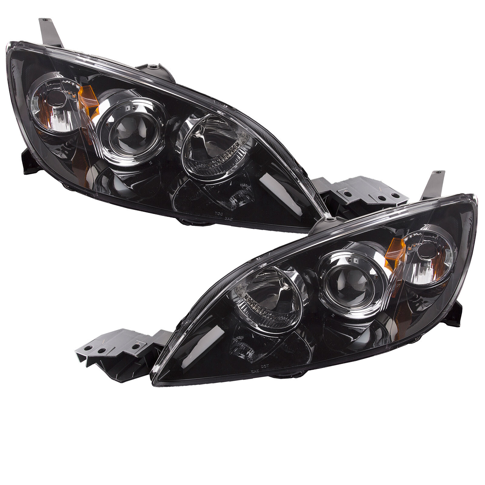 PERDE Halogen Headlight Set For 07-09 Hatchback Mazda 3 MPS Mazdaspeed 3 Black