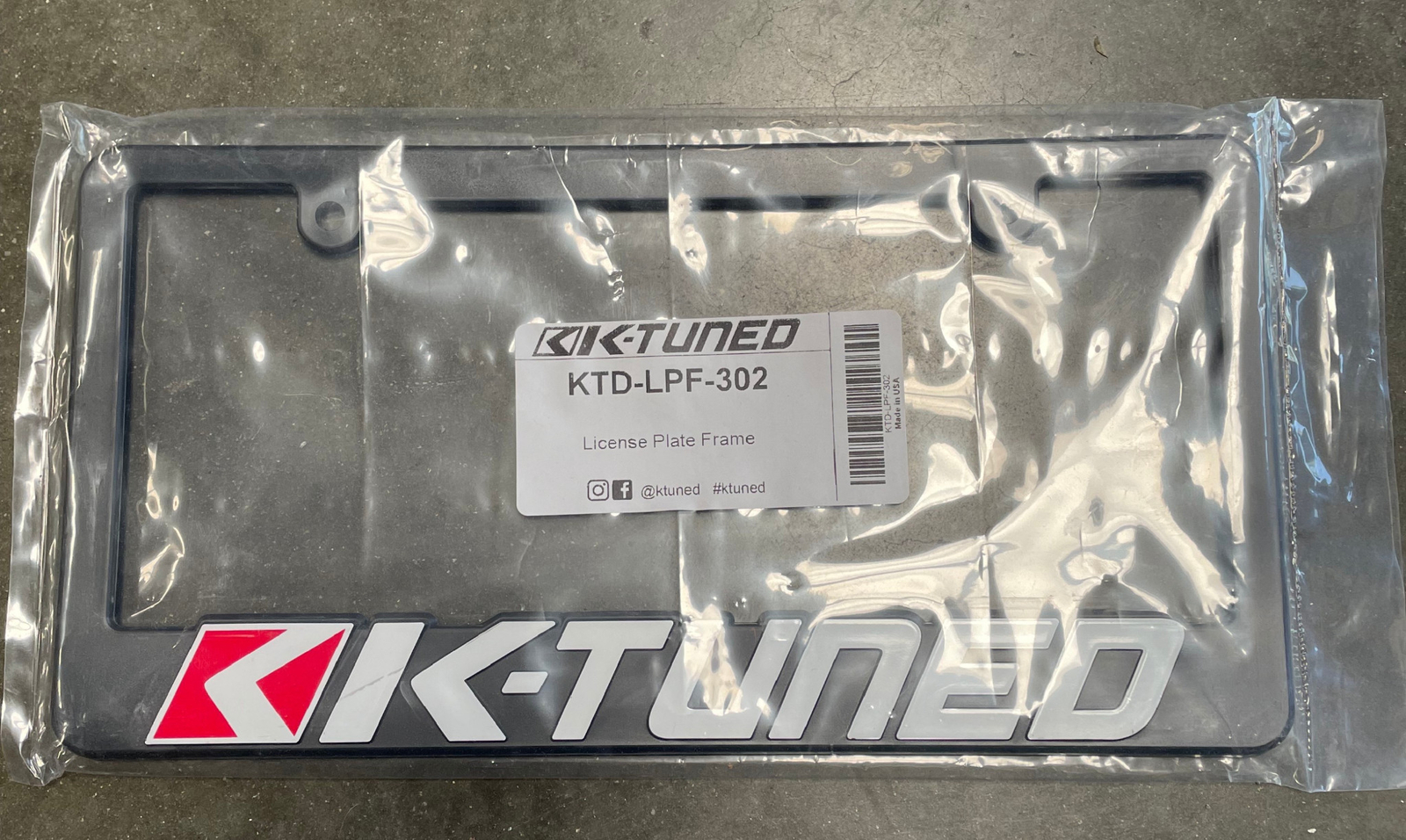 K-TUNED LICENSE PLATE FRAME - UNIVERSAL K-TUNED LICENSE PLATE FRAME - UNIVERSAL