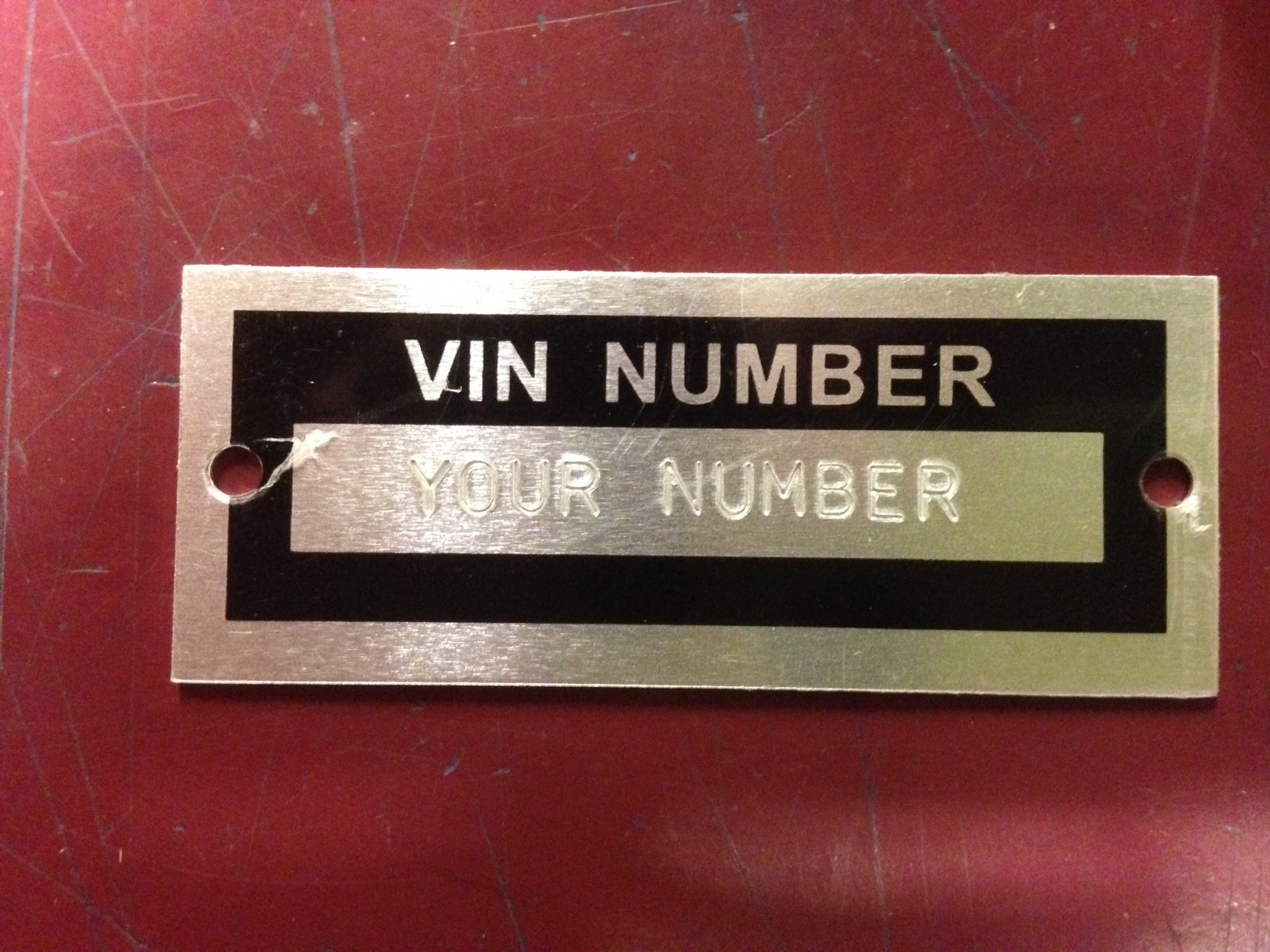 Stamped DATA PLATE Serial Tag  2 1/2\