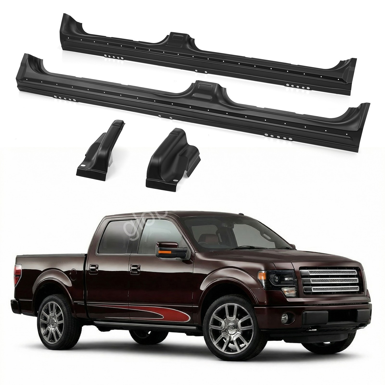 Lh Rh 2009-2014 Ford Pickup F150 Rocker Panels and Cab Corners 4 Dr Crew Cab