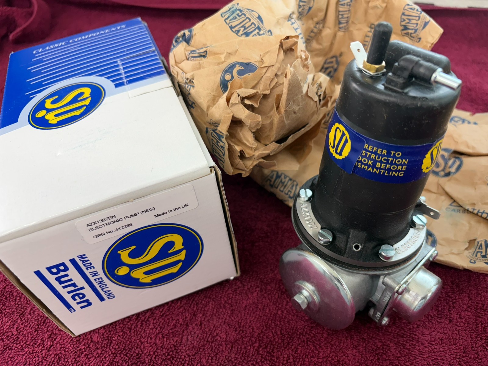 New SU AZX 1307EN Electronic Fuel Pump MGB MGC 1965+, Jaguar, Healey 2.7 psi New SU AZX 1307EN Electronic Fuel Pump MGB MGC 1965+, Jaguar, Healey 2.7 psi