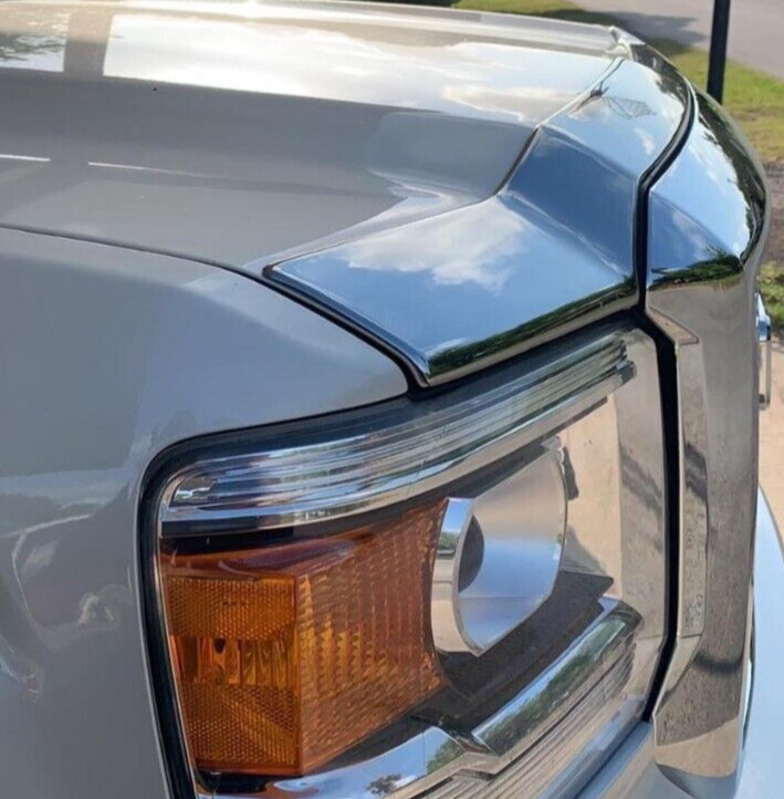 Chrome Aeroskin Hood Protector Bug Shield Deflector for 14-2018 GMC Sierra 1500
