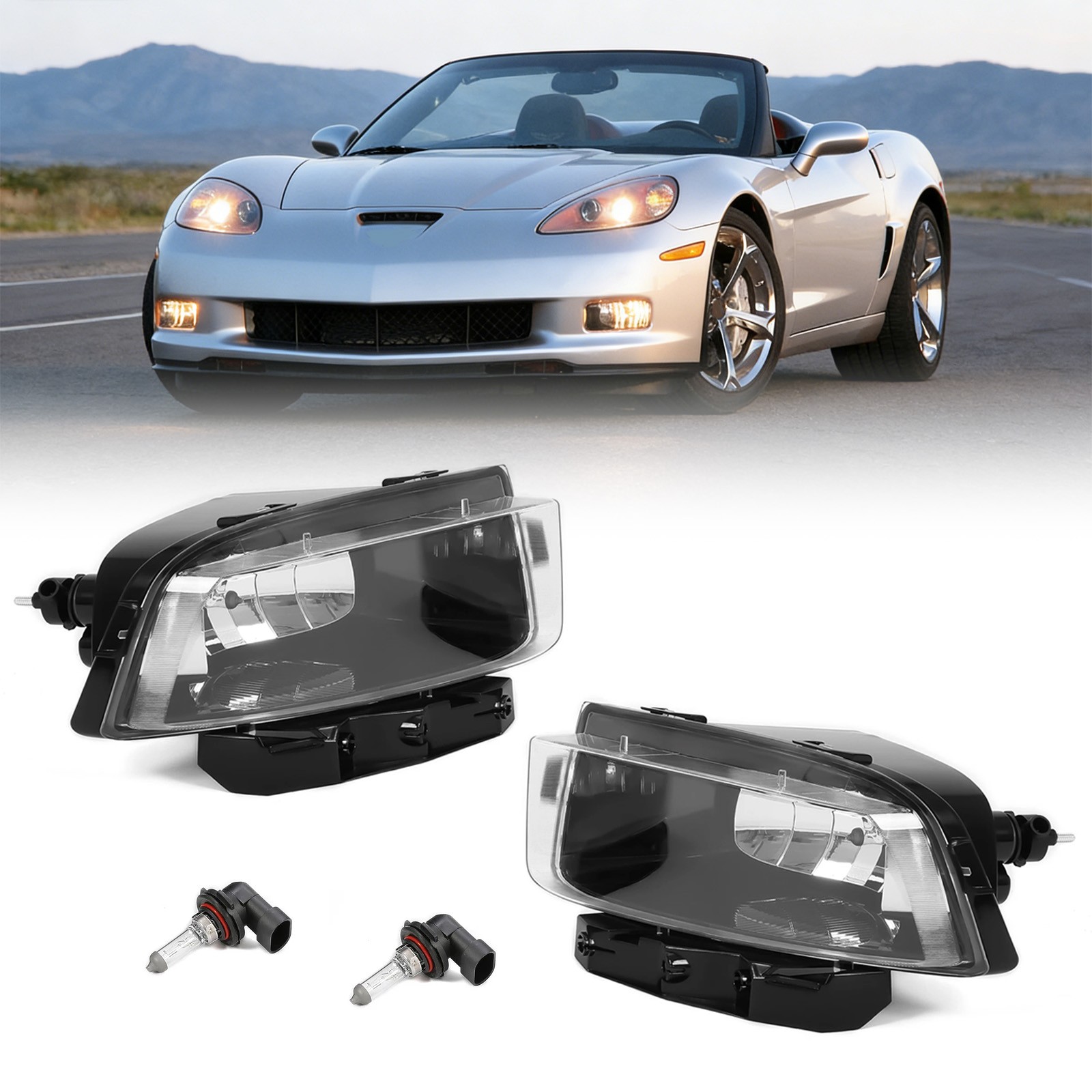 For Chevrolet Corvette 2005-2013 Halogen Fog Lights w/Bulbs Driver & Passenger For Chevrolet Corvette 2005-2013 Halogen Fog Lights w/Bulbs Driver & Passenger
