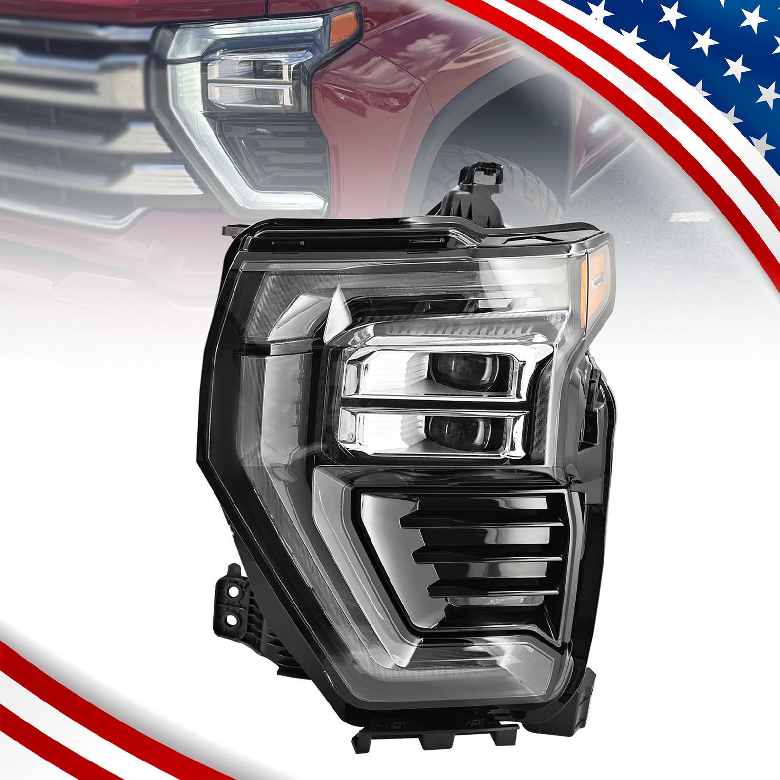 Left Driver Headlight w/LED Assembly For Chevrolet 2024-2026 Silverado 2500 3500