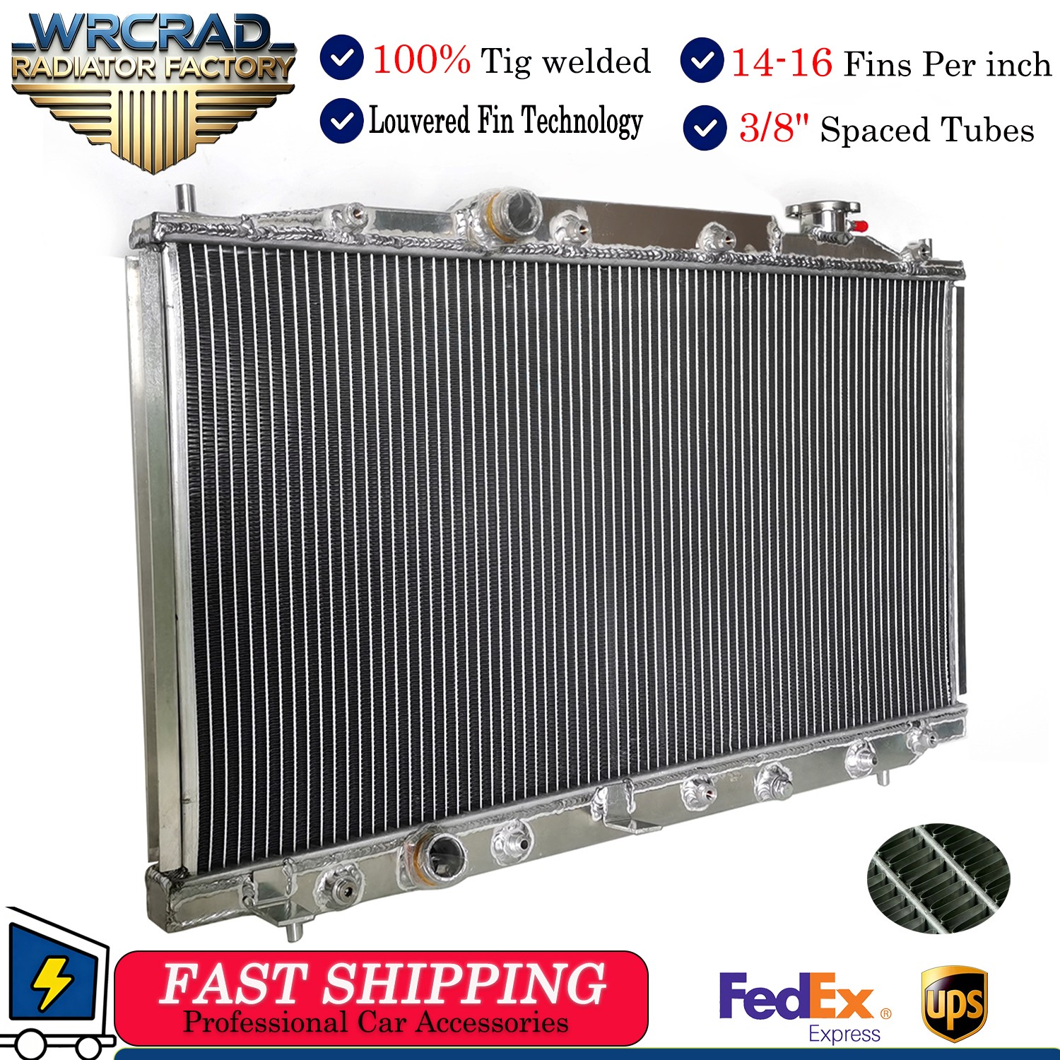 All Aluminum Radiator For 2008-2012 2011 Honda Accord Crosstour RDX 3.5L V6 ONLY