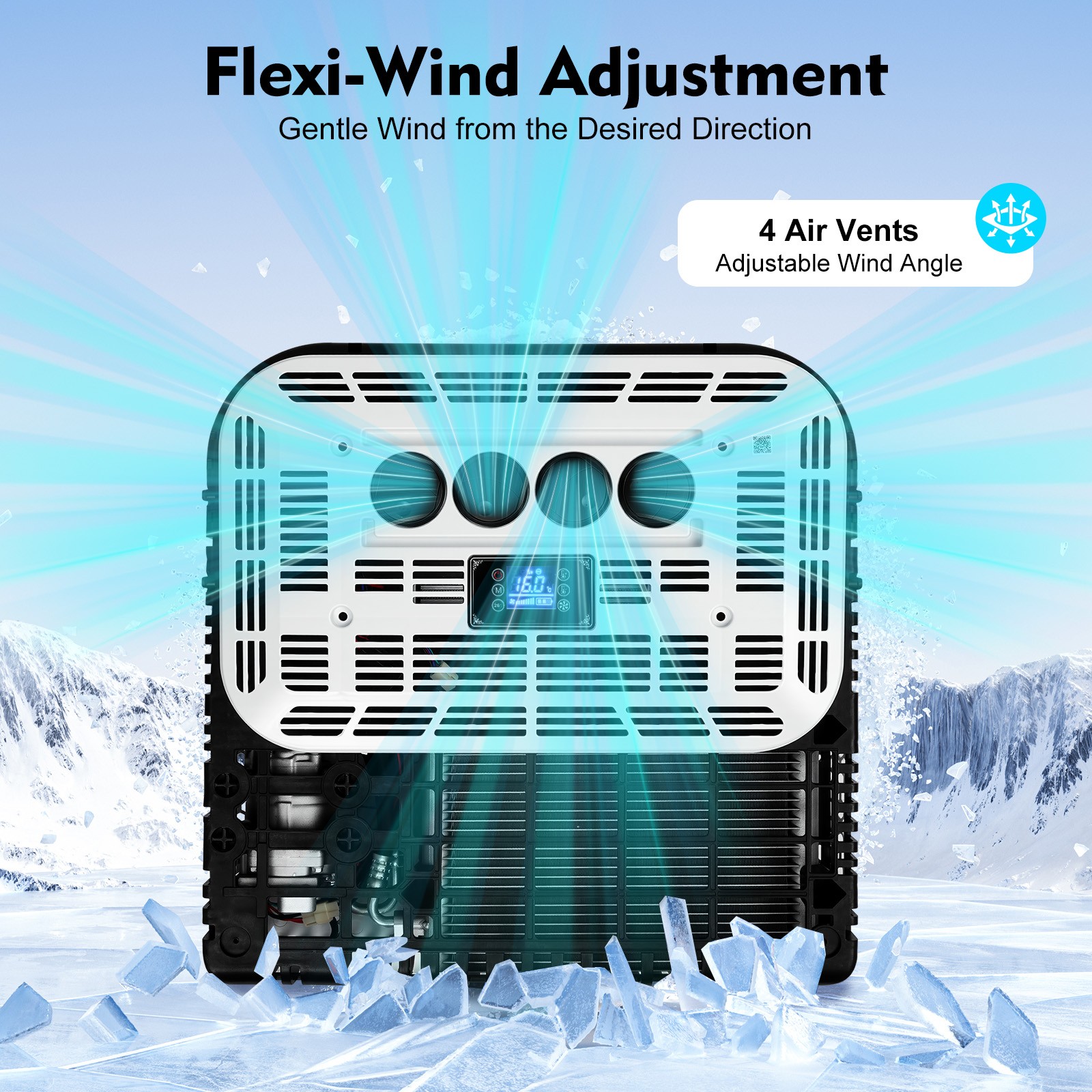 12V 8800BTU Cab RV Air Conditioner Electric Rooftop A/C for RV Trucks Cool&Heat