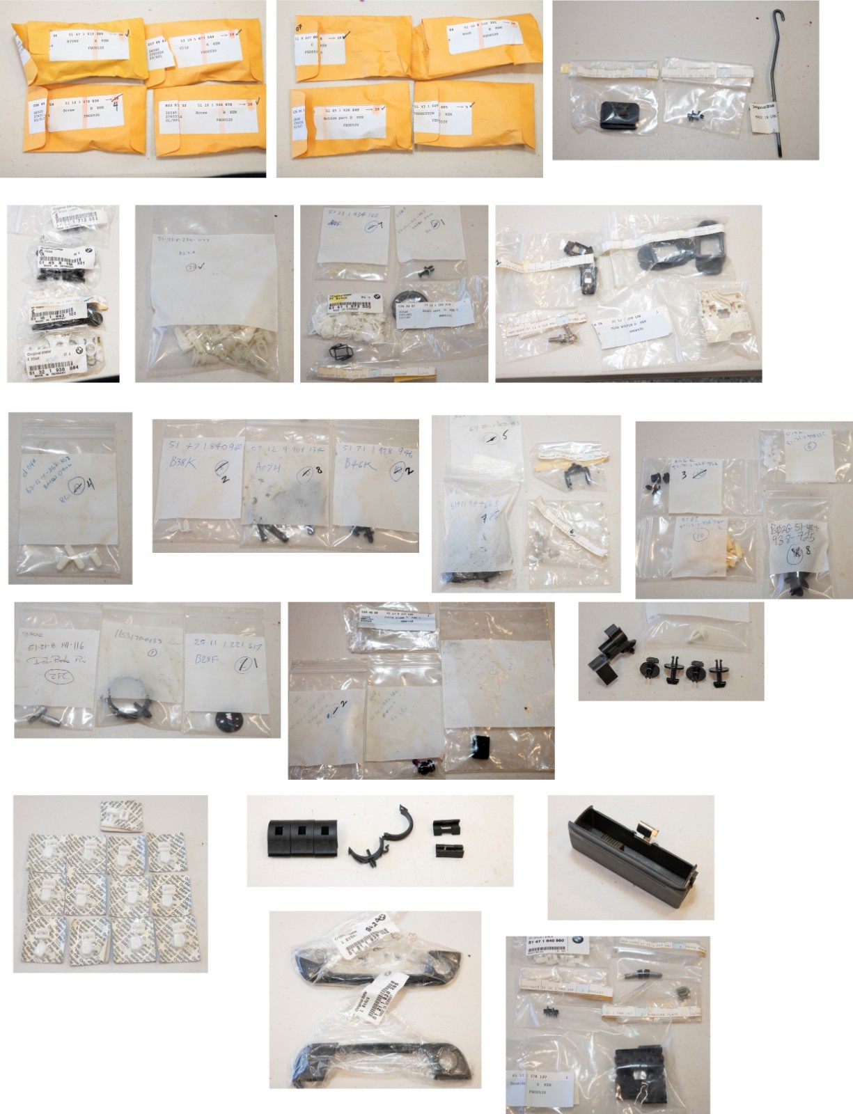 BMW E34 525i NOS OEM Parts Lot Trim Clips Fasteners Hardware 1989-1995