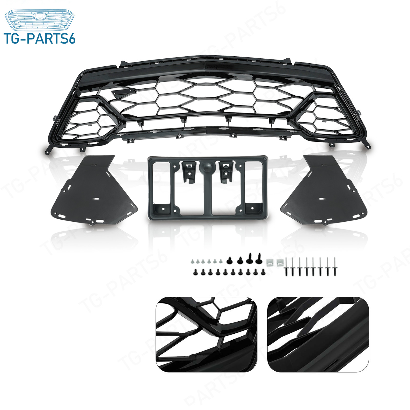 For Chevrolet Camaro SS 2016-2018 Gloss Black Front Bumper Lower Grille 84040596