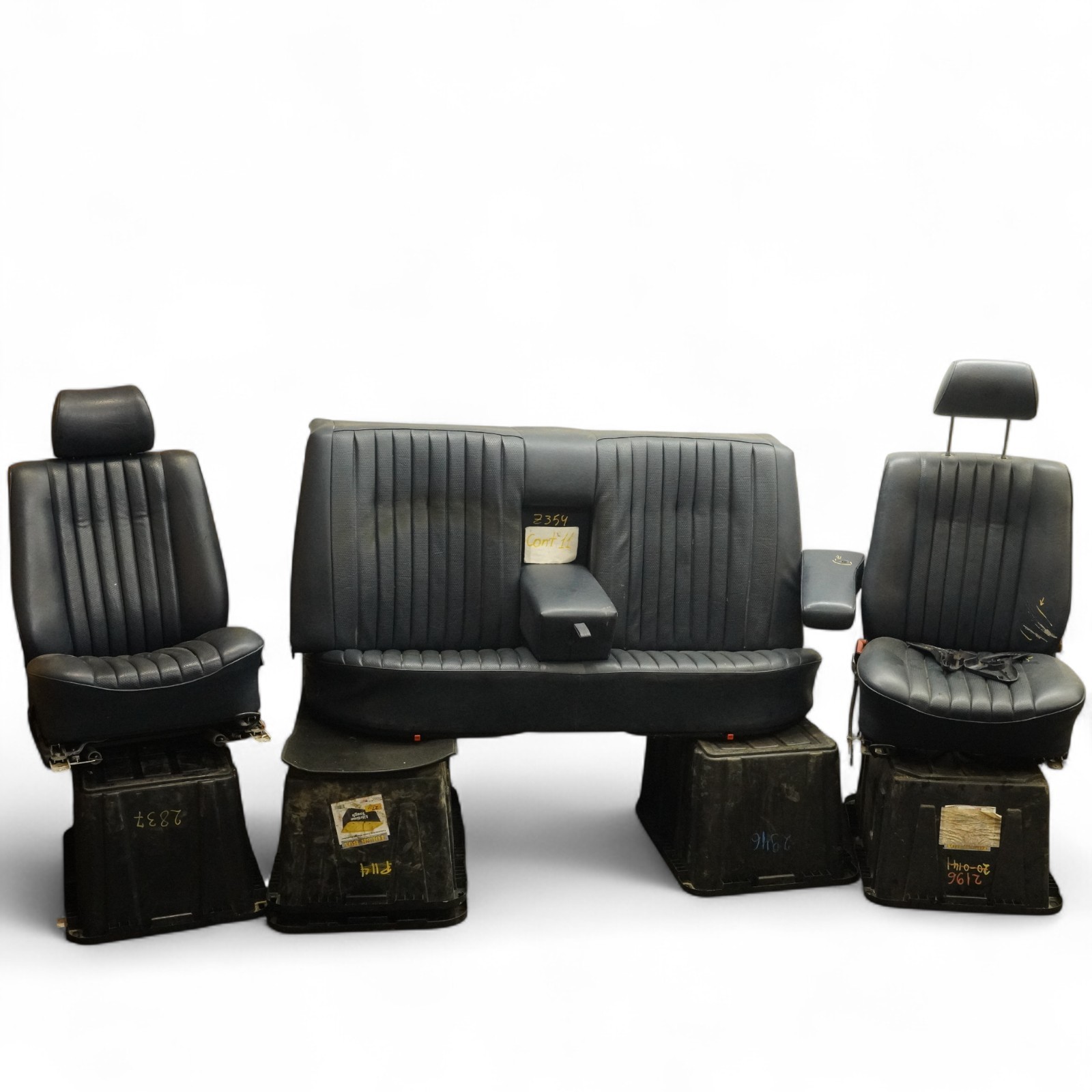 77-85 Mercedes 300D W123 Sedan Seats Front Rear Set Blue Tex 152 OEM